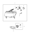 Jeep Grand Cherokee Headlight Diagram - 68110997AD