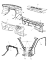 Dodge Ram Wagon Dash Panels Diagram - 55346817AB