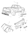 1998 Dodge Ram 3500 Door Moldings Diagram - 55076887AA