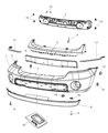 Dodge Durango Bumper Diagram - 1FJ911D7AB
