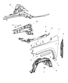Dodge Durango Fender Diagram - 55369734AB