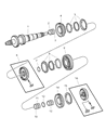 Jeep Transfer Case Output Shaft Snap Ring Diagram - 5098799AA