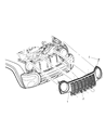 2004 Jeep Liberty Grille Diagram - 55156608AB