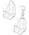 2002 Jeep Wrangler Seat Cover Diagram - UH611AZAA