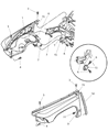 2003 Dodge Durango Wheelhouse Diagram - 55257061AF