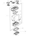Ram C/V Center Console Base Diagram - 1EV701L5AG