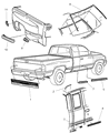 1998 Dodge Ram 3500 Door Moldings Diagram - 55076539