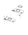 Jeep Wrangler Sun Visor Diagram - 7BW44TX7AA