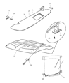 1999 Dodge Ram 2500 Sun Visor Diagram - 5FV64TL2AD