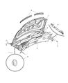 Chrysler Voyager Hood Hinge Diagram - 5018603AA