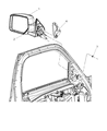 2012 Jeep Liberty Car Mirror Diagram - 57010098AF