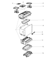 Ram C/V Center Console Base Diagram - 1EV701TUAH