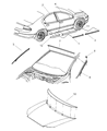2002 Dodge Intrepid Door Moldings Diagram - 4805639AD