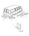 2002 Dodge Ram Wagon Door Moldings Diagram - 55274945AD