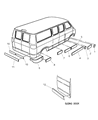 2002 Dodge Ram Wagon Door Moldings Diagram - 55274960AB