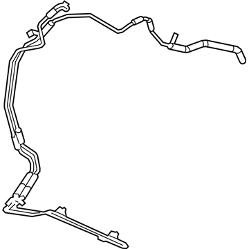 Dodge 68143980AE COOLER Power Steering With Hose Power Steering Hose Bundle to Side Rail