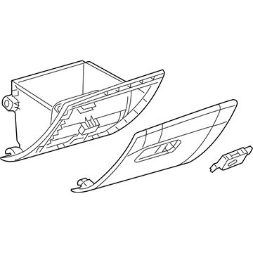 Jeep 5UT24DX9AC DOOR Glove Box Includes Door, Box, Surrounding Bezel, Damper, Striker, Latch, Handle And Attach Clips