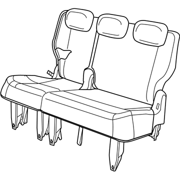 Dodge 1BW841D5AA SEAT COMPLETE Rear 60/40 Bench