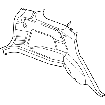 Mopar 5HS371DVAI Rear Quarter Trim, Light Gray, Driver Side
