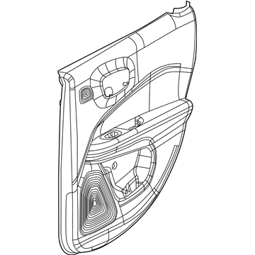 Mopar 5US10LA3AF Door Trim Panel, Black, Rear Inner Passenger Side