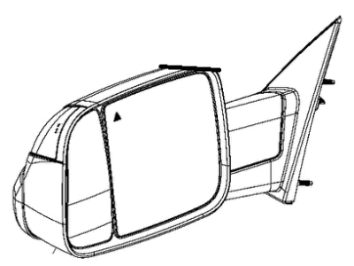 Mopar 68446968AA Mirror Assembly, Black, Front Passenger Side
