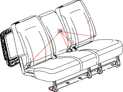 Chrysler 1CQ391L2AA COVER Rear Seat Cushion