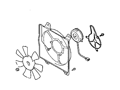 Chrysler MR958424 MOTOR AND SHROUD A/C Condeser Fan
