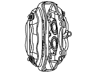 Mopar 68002194AA Caliper Assembly, Black/Red, Rear Passenger Side