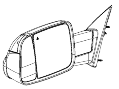 Ram 68462963AA MIRROR Outside Rearview Trailer Tow Refer To Group 008 For Mirror Lamps, Camera And Sensor Part Numbers