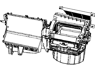 Dodge 5191801AC HOUSING Blower Motor Includes Recirculation Door,Filter Case Door, Servo, coupler, Drain Tube