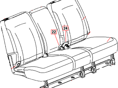 Chrysler 1FE421D5AA COVER Rear Seat Back