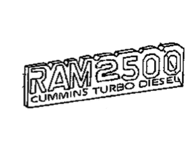 Dodge 55295313AC NAMEPLATE Front Fender Ram 2500 Cummins