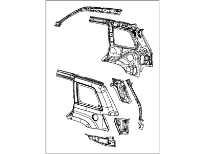 Mopar 5142300AD Panel Bodyside Aperture Rear, w/ Tailamp Pocket