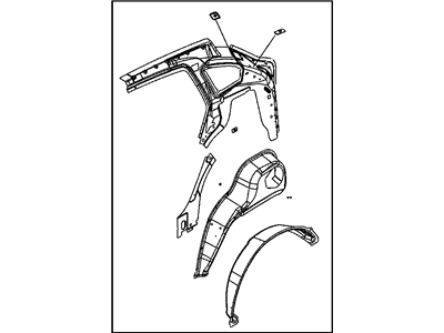 Mopar 68001962AB Inner Quarter Panel, Rear Passenger Side