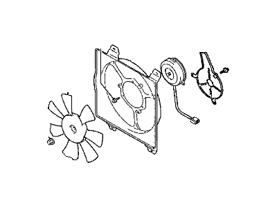 Chrysler MR958425 MOTOR AND SHROUD A/C Condeser Fan
