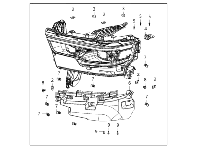 Ram 68477264AA HEADLAMP