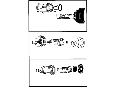 Jeep 4746667 CYLINDER LOCK PACKAGE Ignition Black Plastic