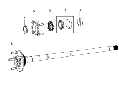 Jeep 68401306AA SHAFT Axle Rear