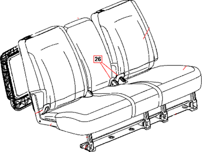 Chrysler 1CQ401L2AA COVER Rear Seat Cushion