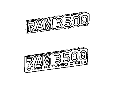 Dodge 55295314AC NAMEPLATE Front Fender Ram 3500 Cummins
