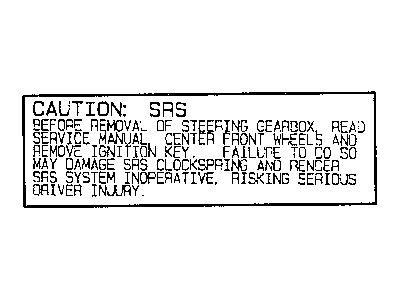 Dodge MB682048 LABEL Air Bag Warning